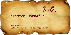 Kriston Oszkár névjegykártya